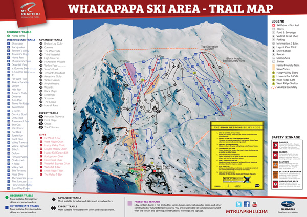 Whakapapa Trail Map 2015